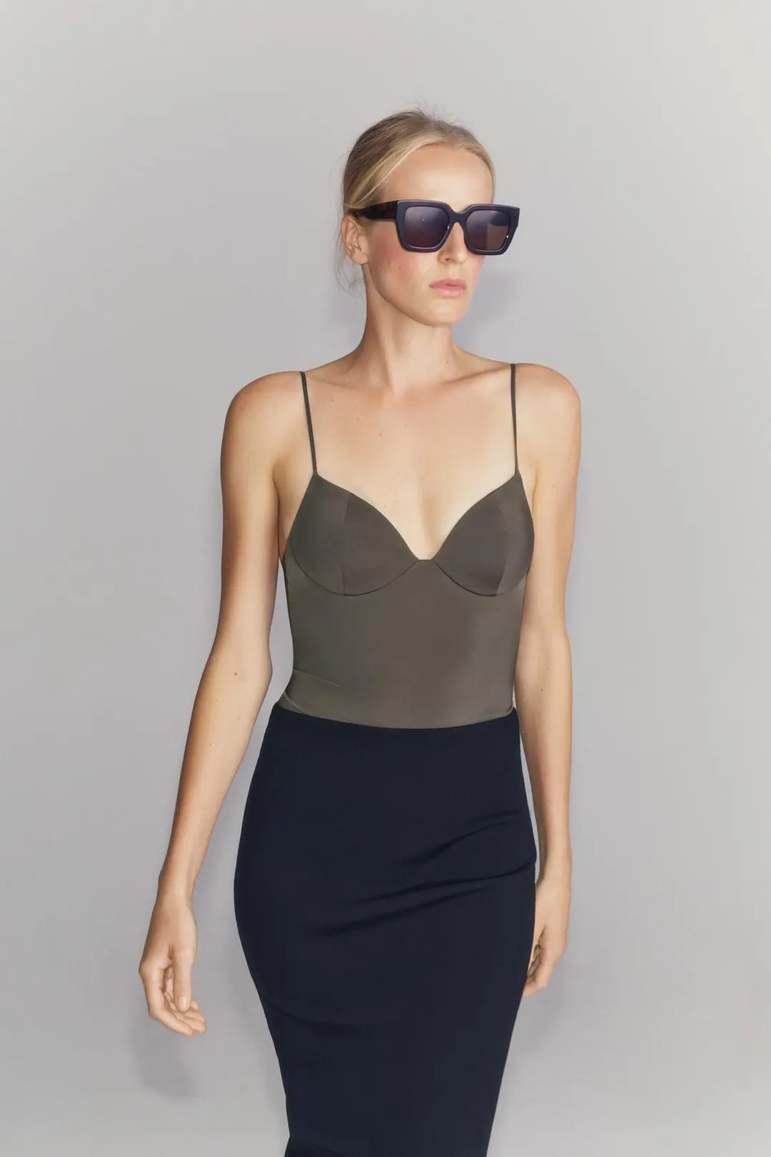 Топ-бюстье из смесового полиамида, Zara