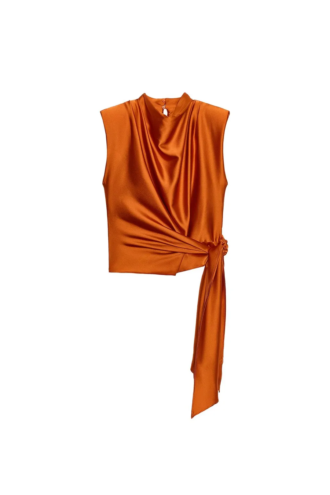 Топ атласный с подплечниками и узлом, Zara