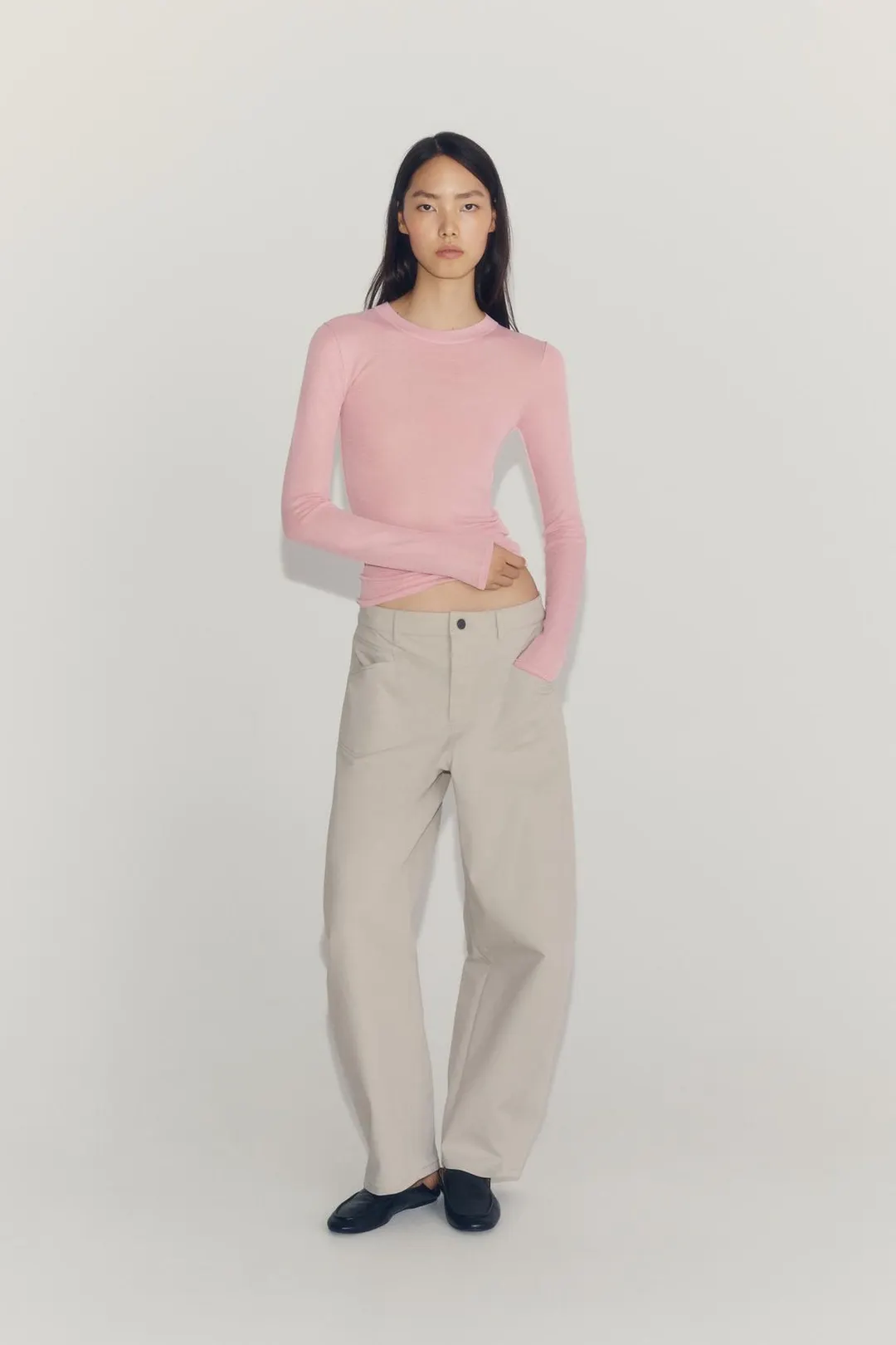 Брюки широкого кроя ZW Collection, Zara