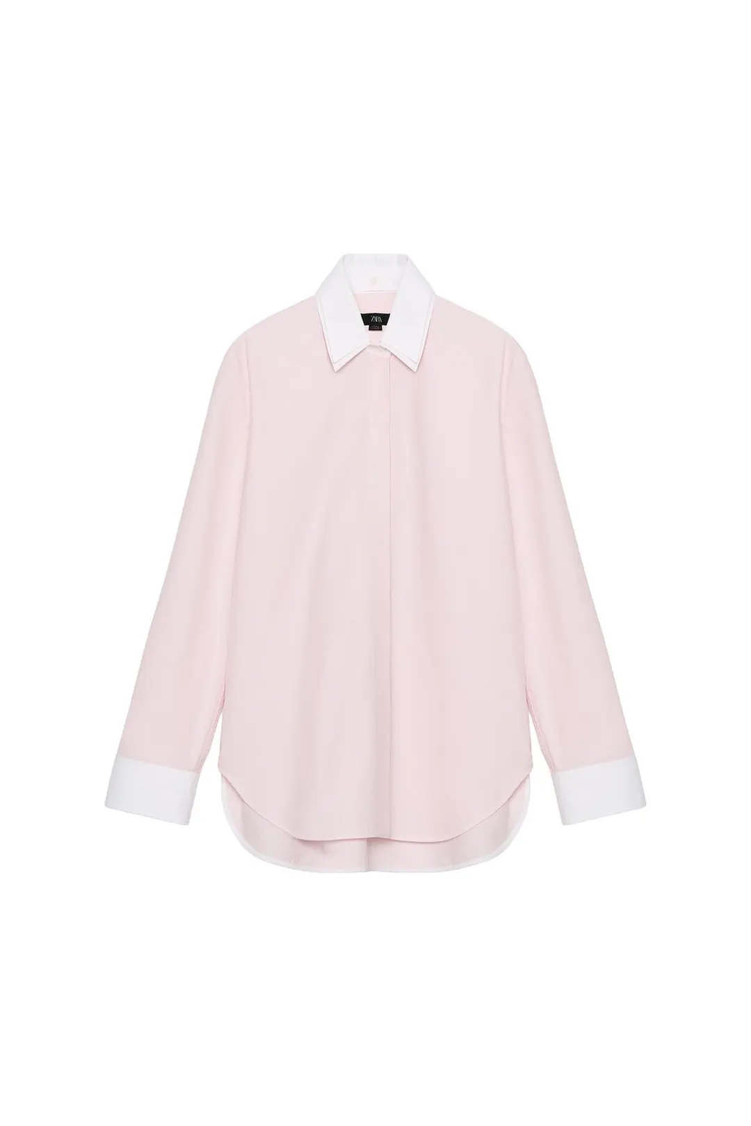 Рубашка с двойным воротником ZW Collection, Zara