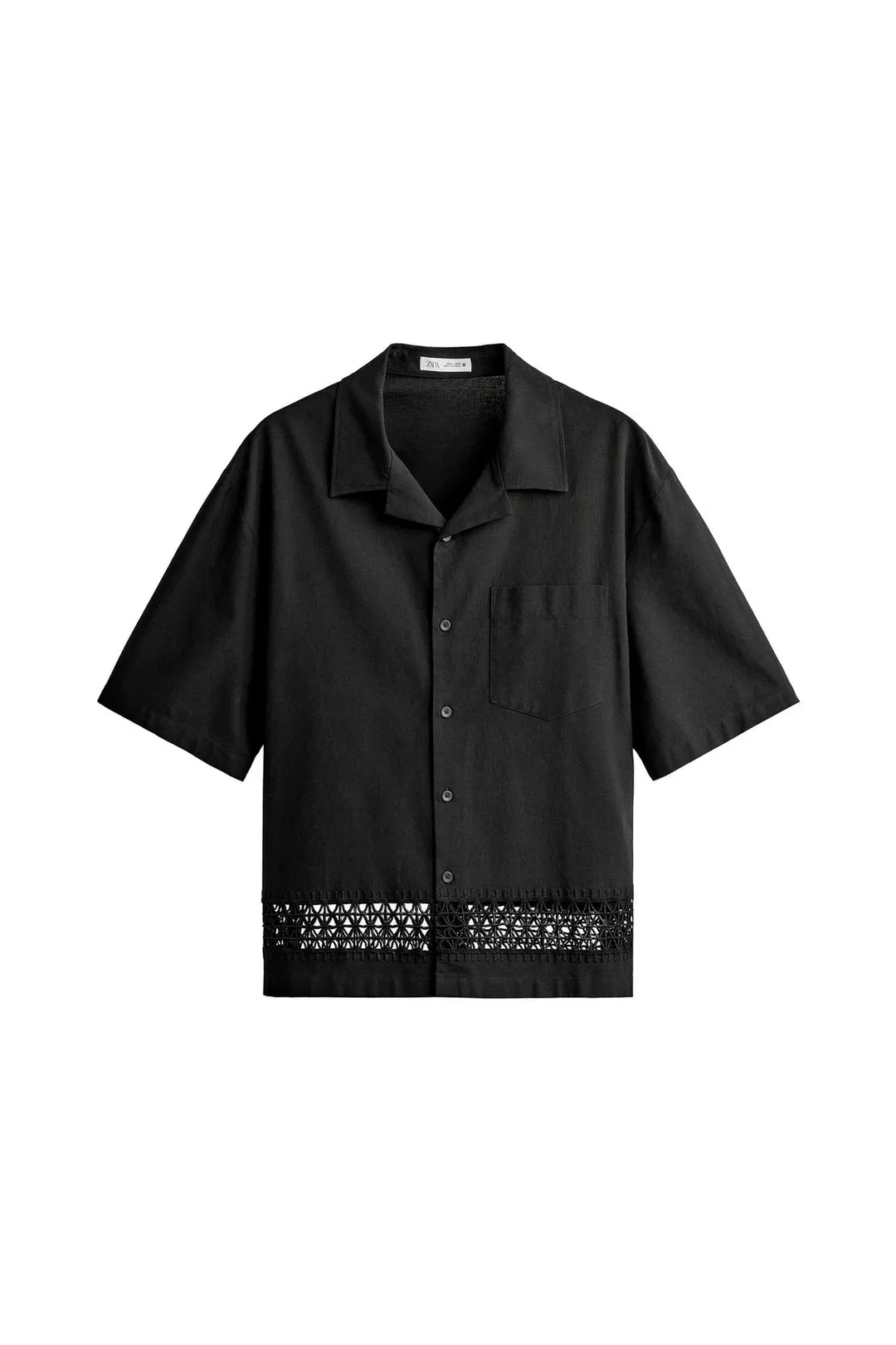 Рубашка свободного кроя с контрастной отделкой, Zara