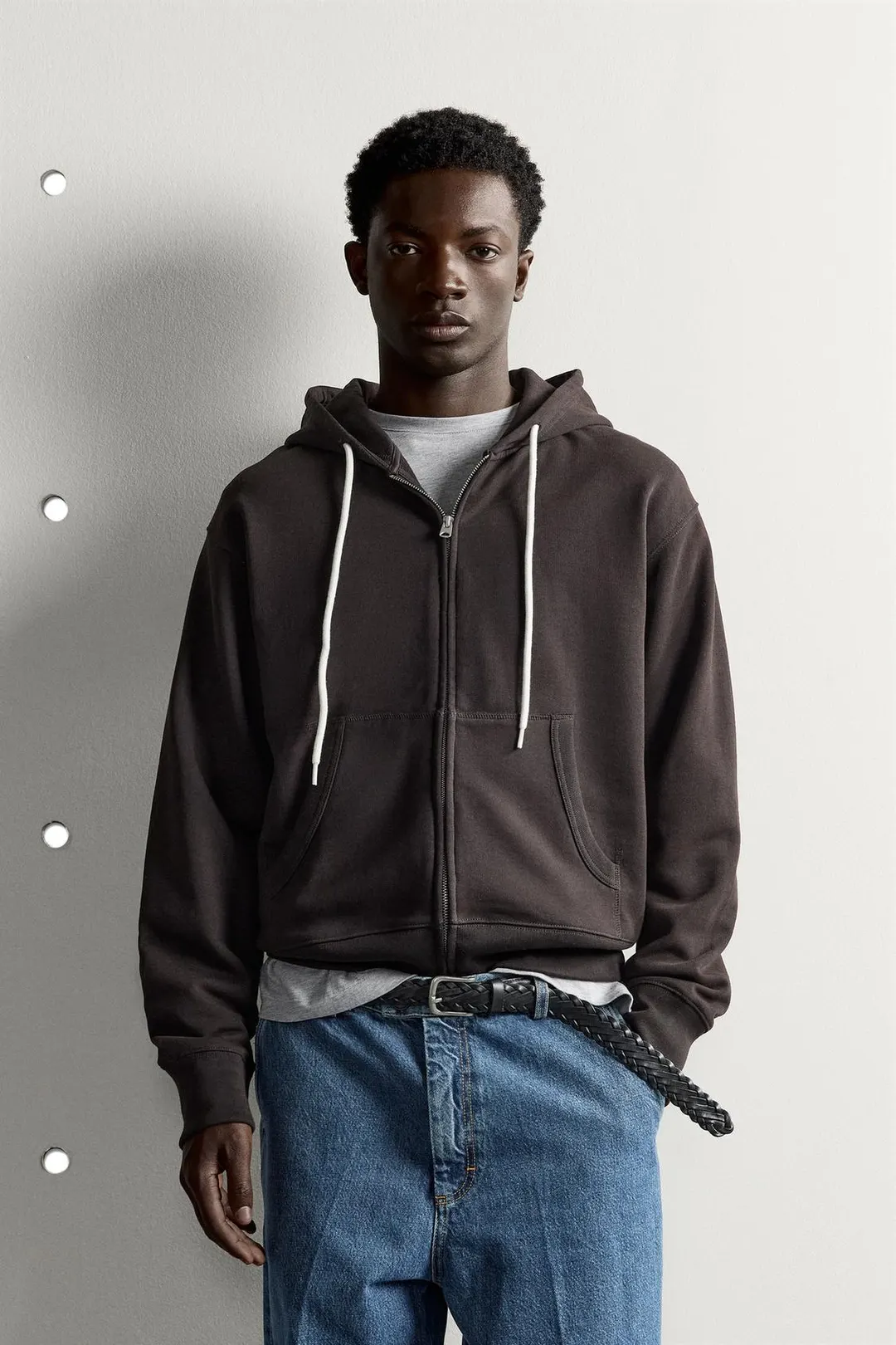 Худи стандартного кроя на молнии, Zara