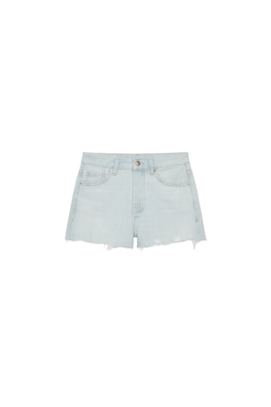 Шорты джинсовые TRF средней посадки с рваным эффектом, Zara