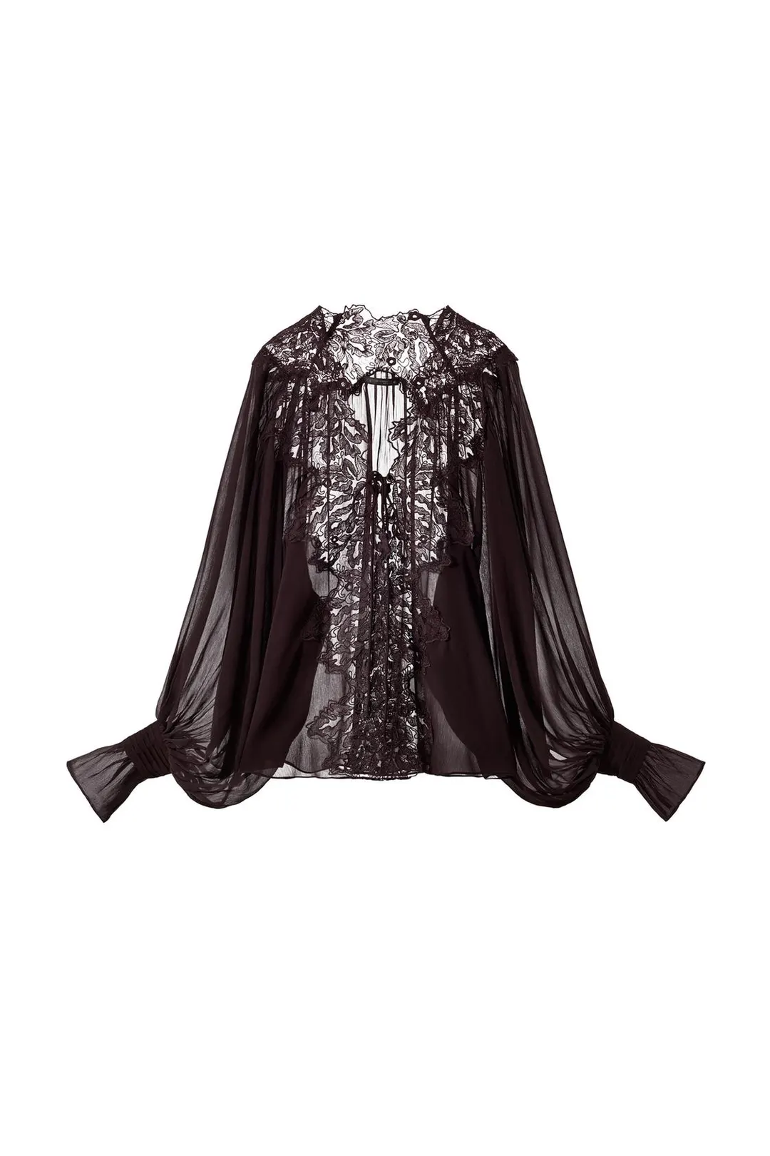 Рубашка ZW Collection из кружева с завязками спереди, Zara