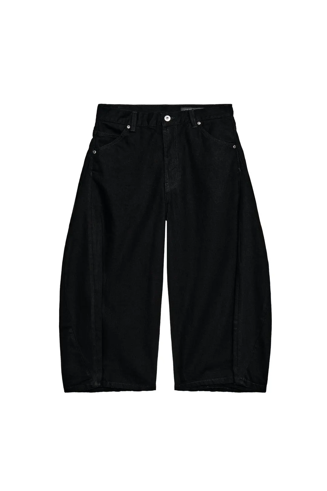 Джинсовые бермуды ZW Collection морковного кроя со средней посадкой, Zara