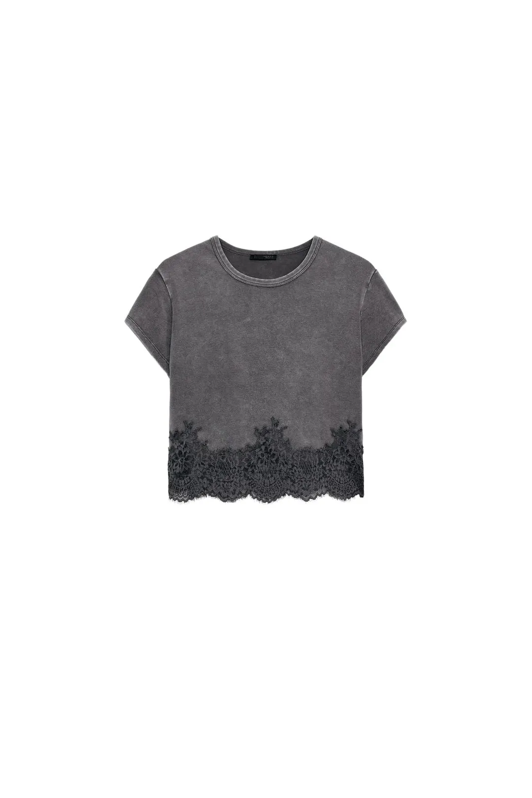Футболка укороченная кружевная, Zara