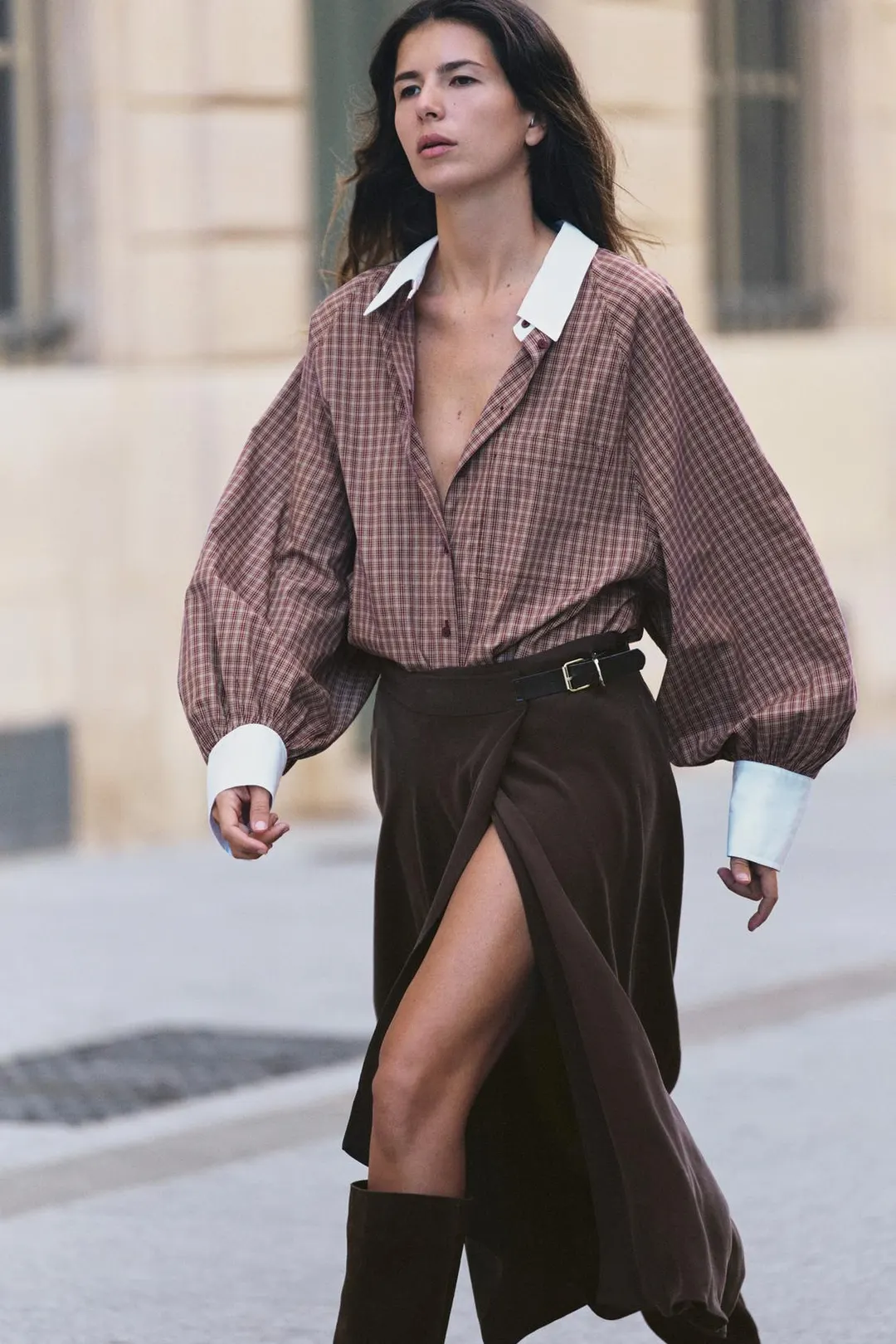 Рубашка в контрастную клетку, Zara