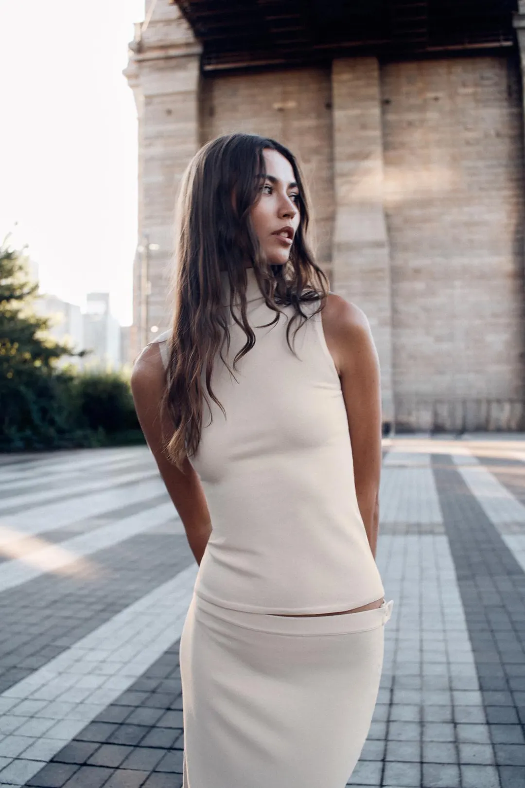 Вязаный топ с высоким воротником, Zara