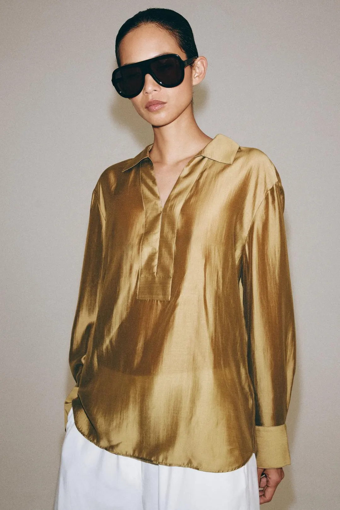 Рубашка однотонная ZW Collection, Zara