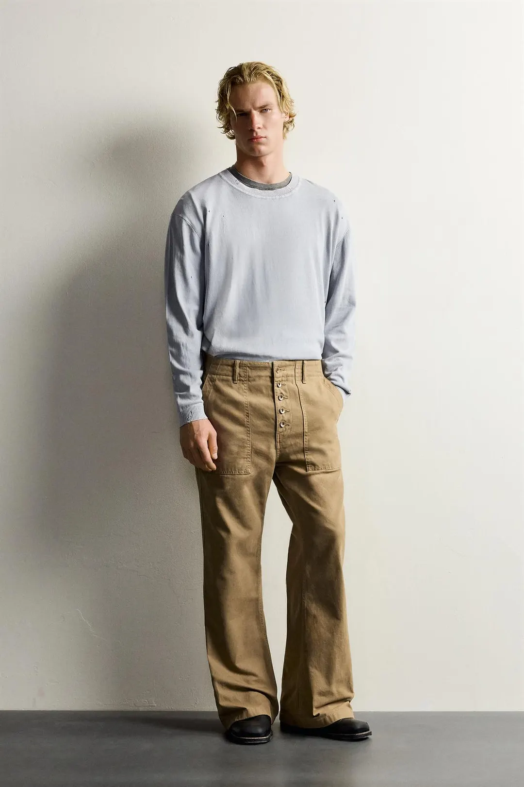 Брюки клеш на пуговицах, Zara