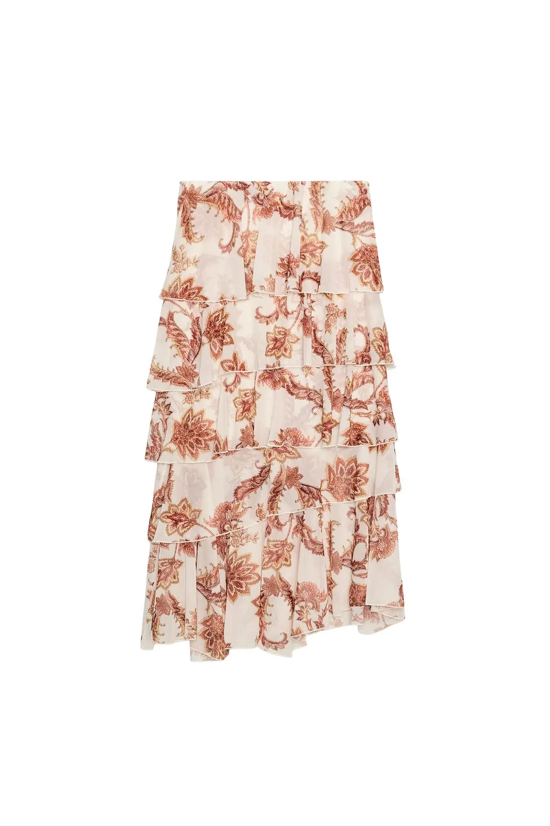Юбка с принтом и оборками, Zara