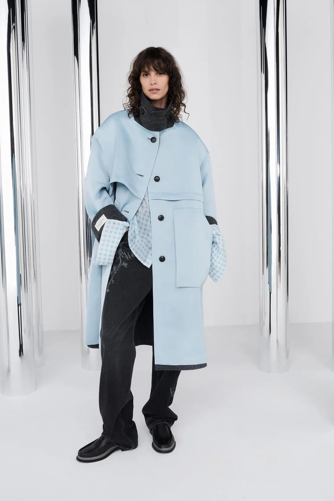 Пальто двустороннее контрастное, Zara