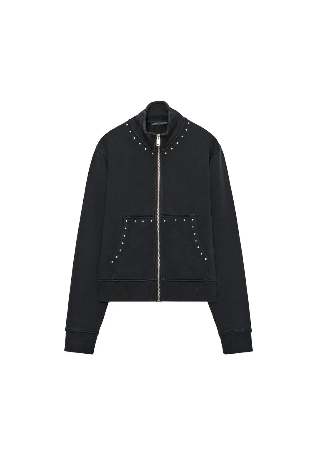 Куртка с эффектом варки и заклепками, Zara