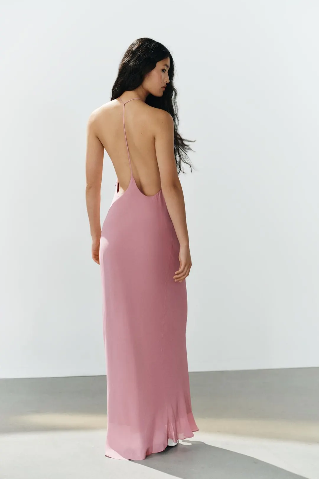 Платье макси с воротником халтер, Zara