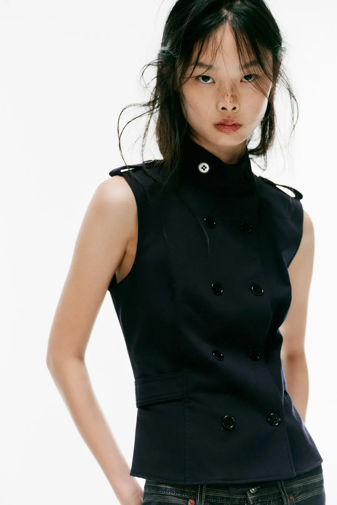 Топ с застегивающимися хлястиками, Zara