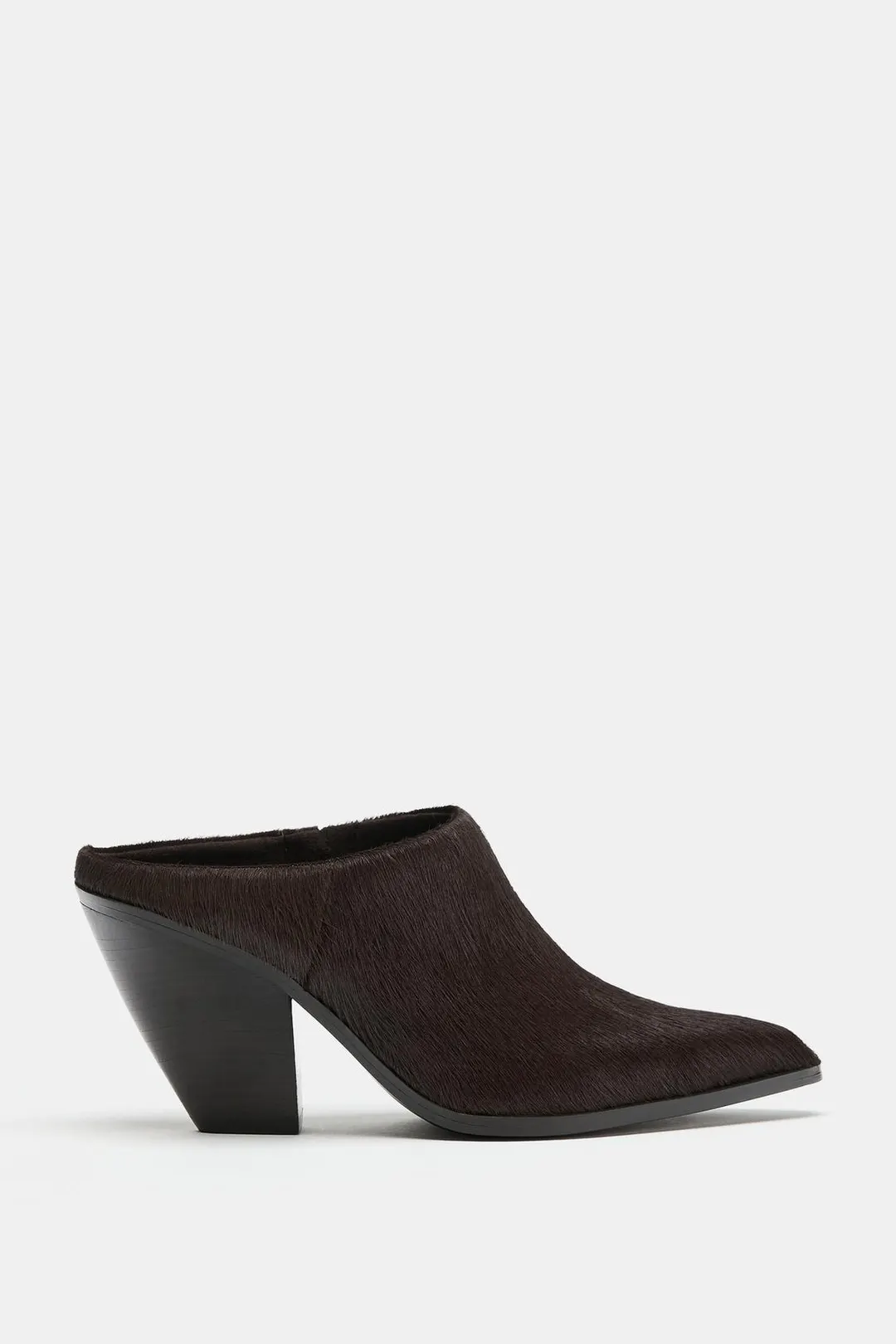Мюли из кожи с ворсом, Zara