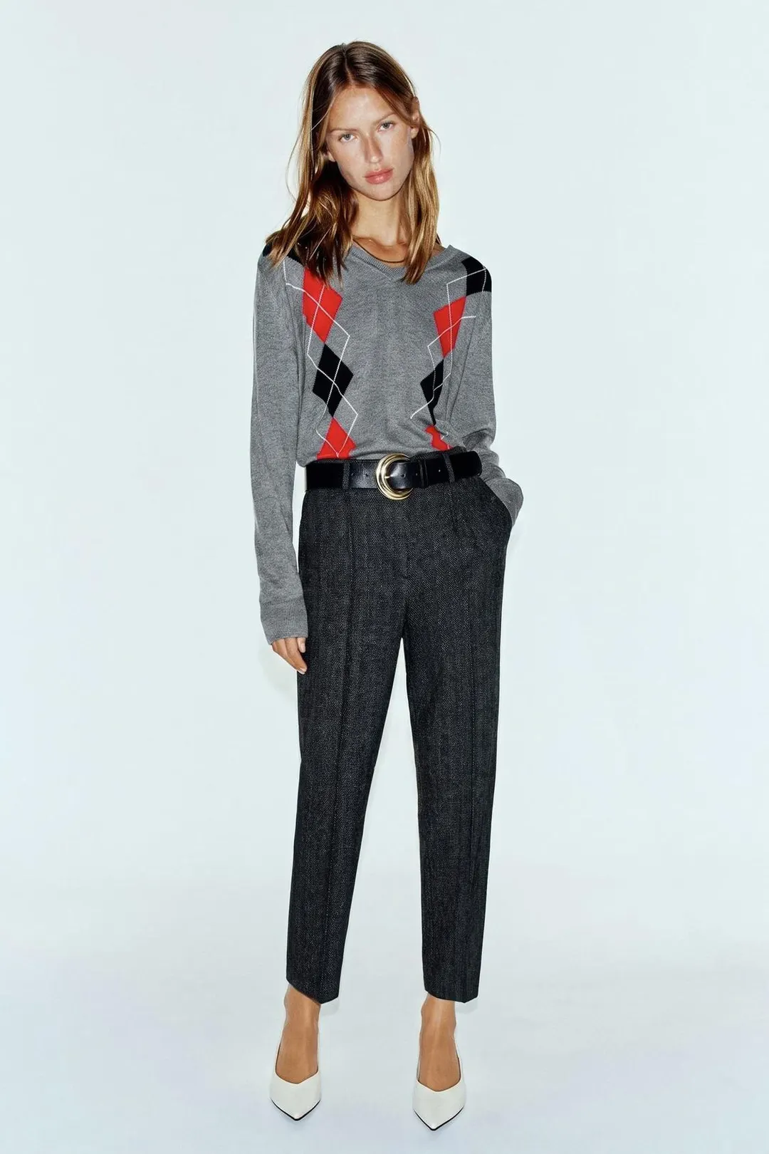 Легинсы с поясом и декоративными швами, Zara