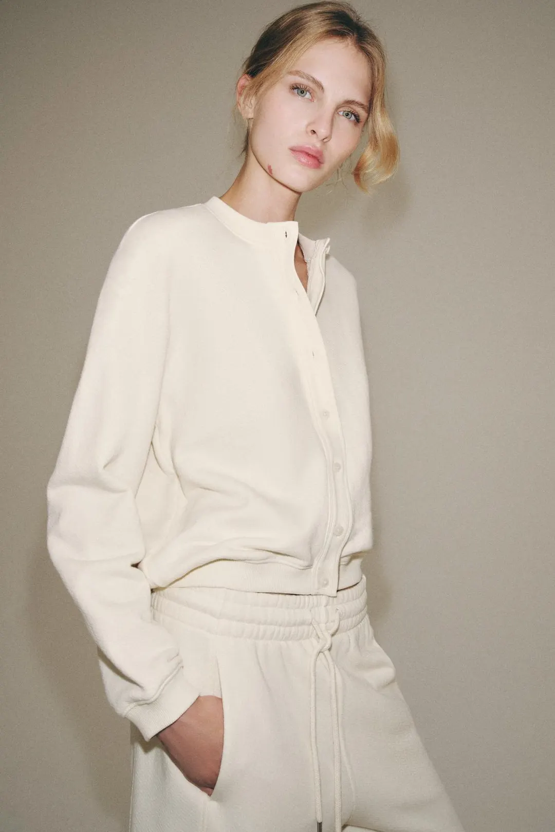 Свитшот из хлопка на пуговицах, Zara