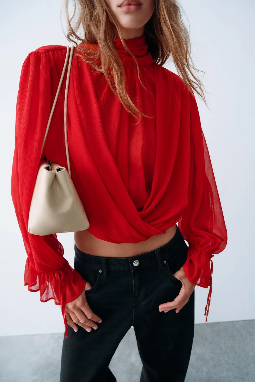 Топ драпированный с завязками сзади, Zara