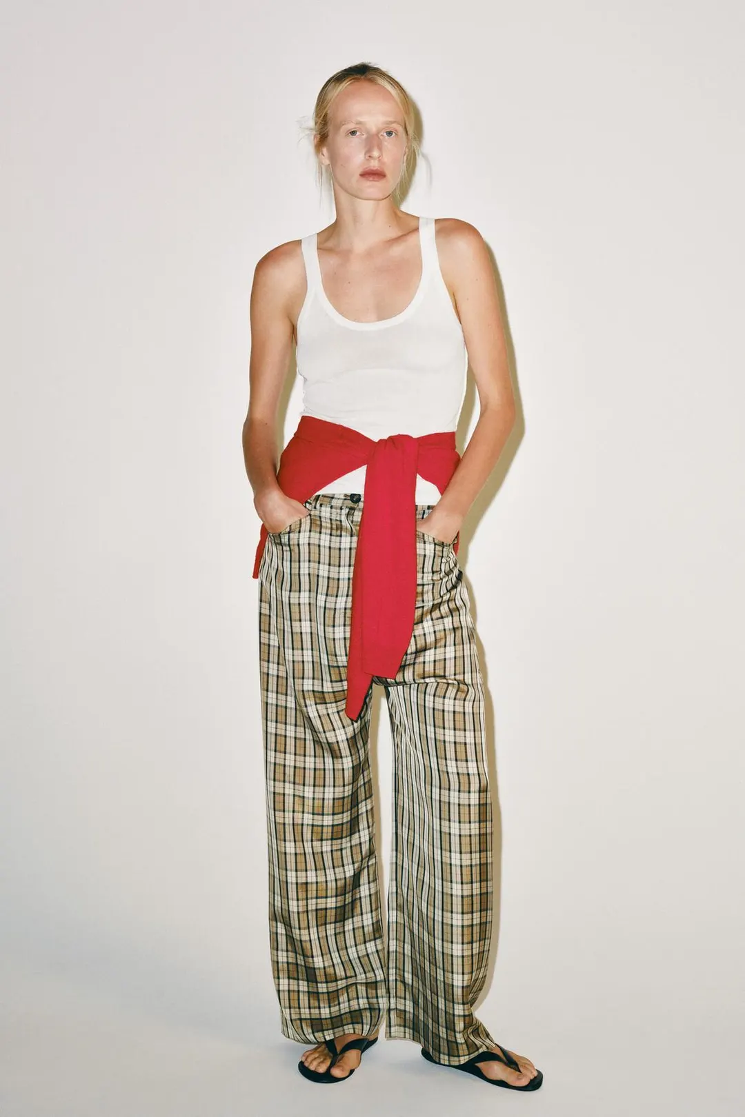 Брюки в клетку ZW Collection, Zara