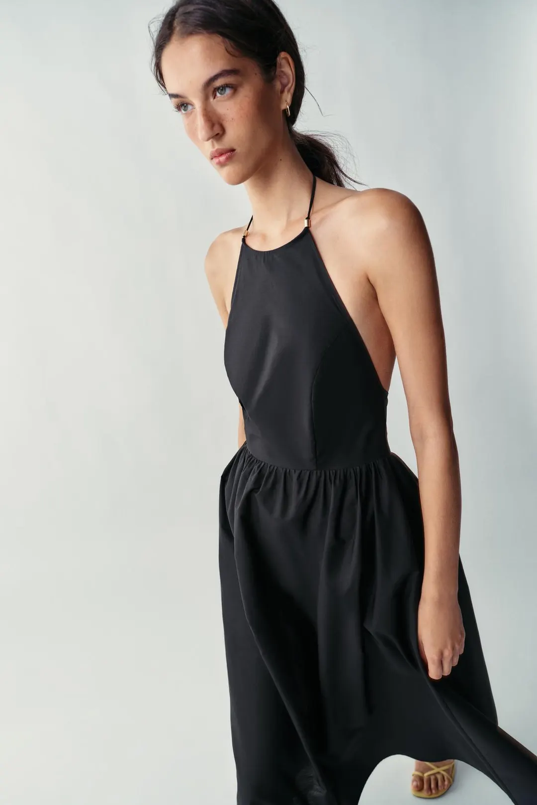Поплиновое платье миди, Zara