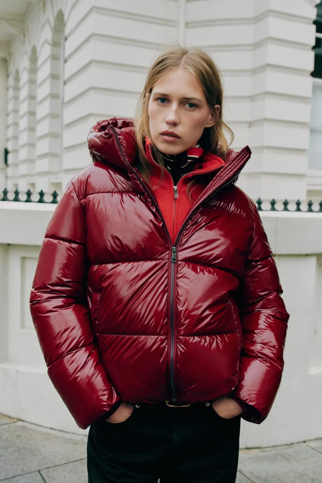 Стеганый водоотталкивающий непродуваемый анорак с капюшоном, Zara