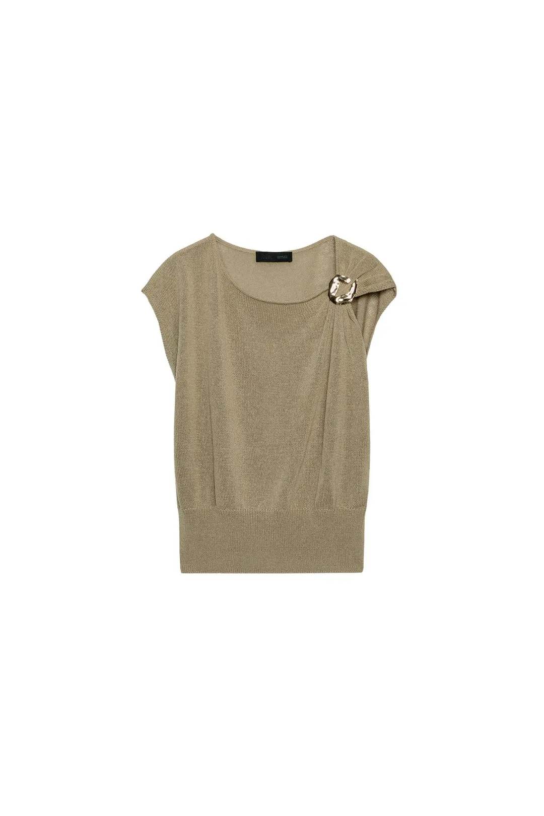 Топ вязаный с отделкой металлик, Zara