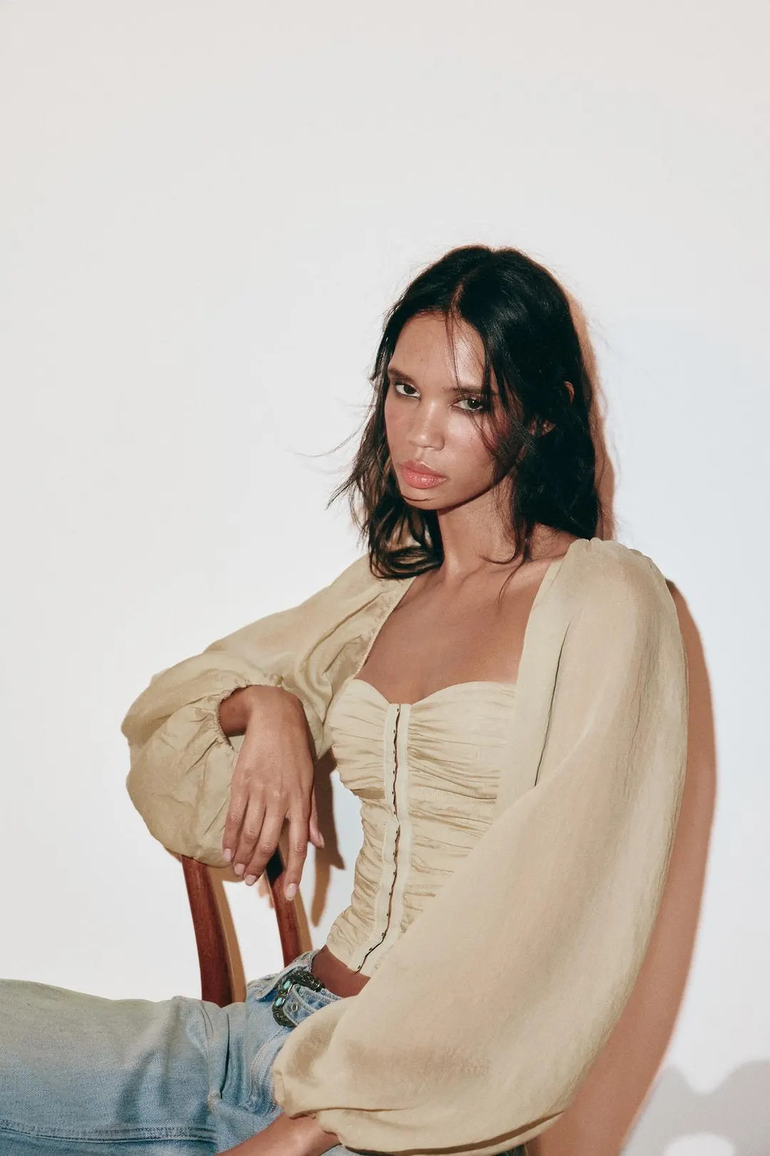Комбинированный топ в корсетном стиле, Zara
