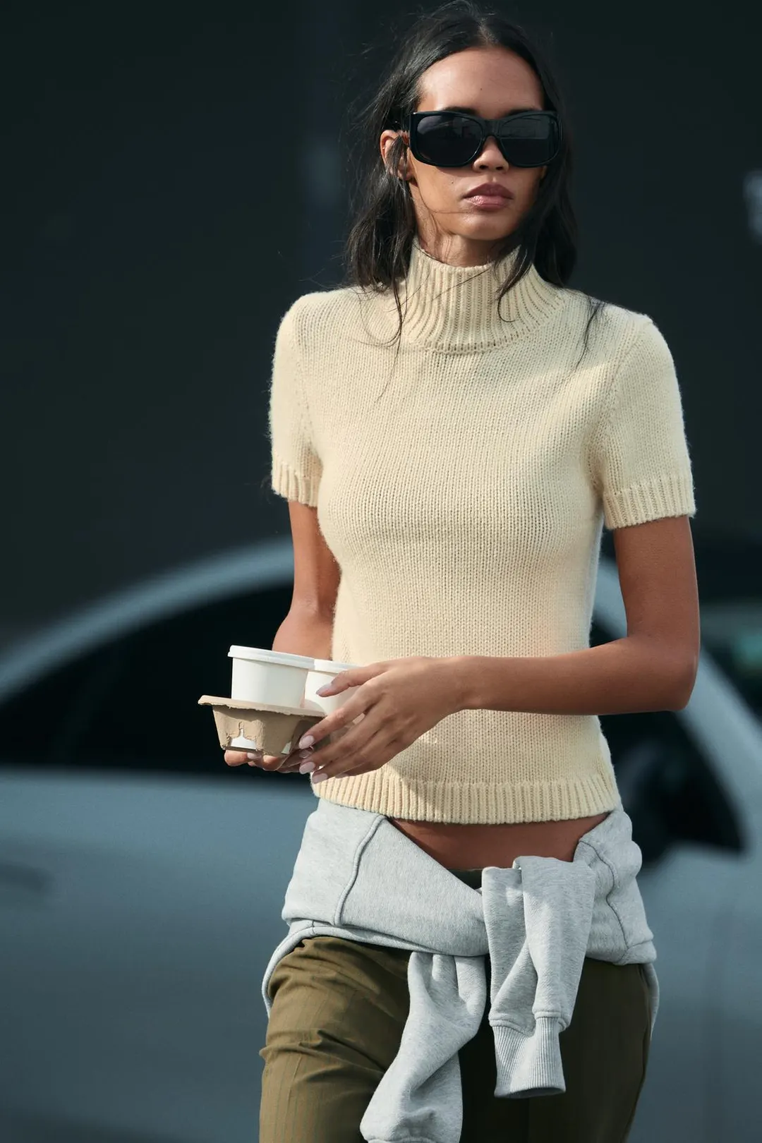 Вязаный свитер с короткими рукавами, Zara