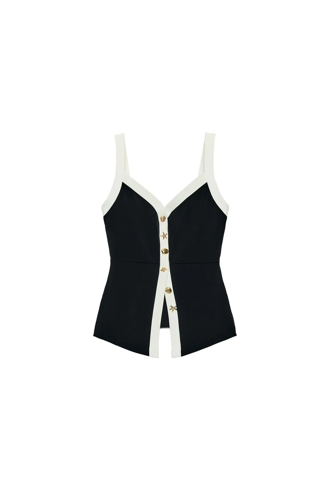 Топ с контрастными пуговицами, Zara