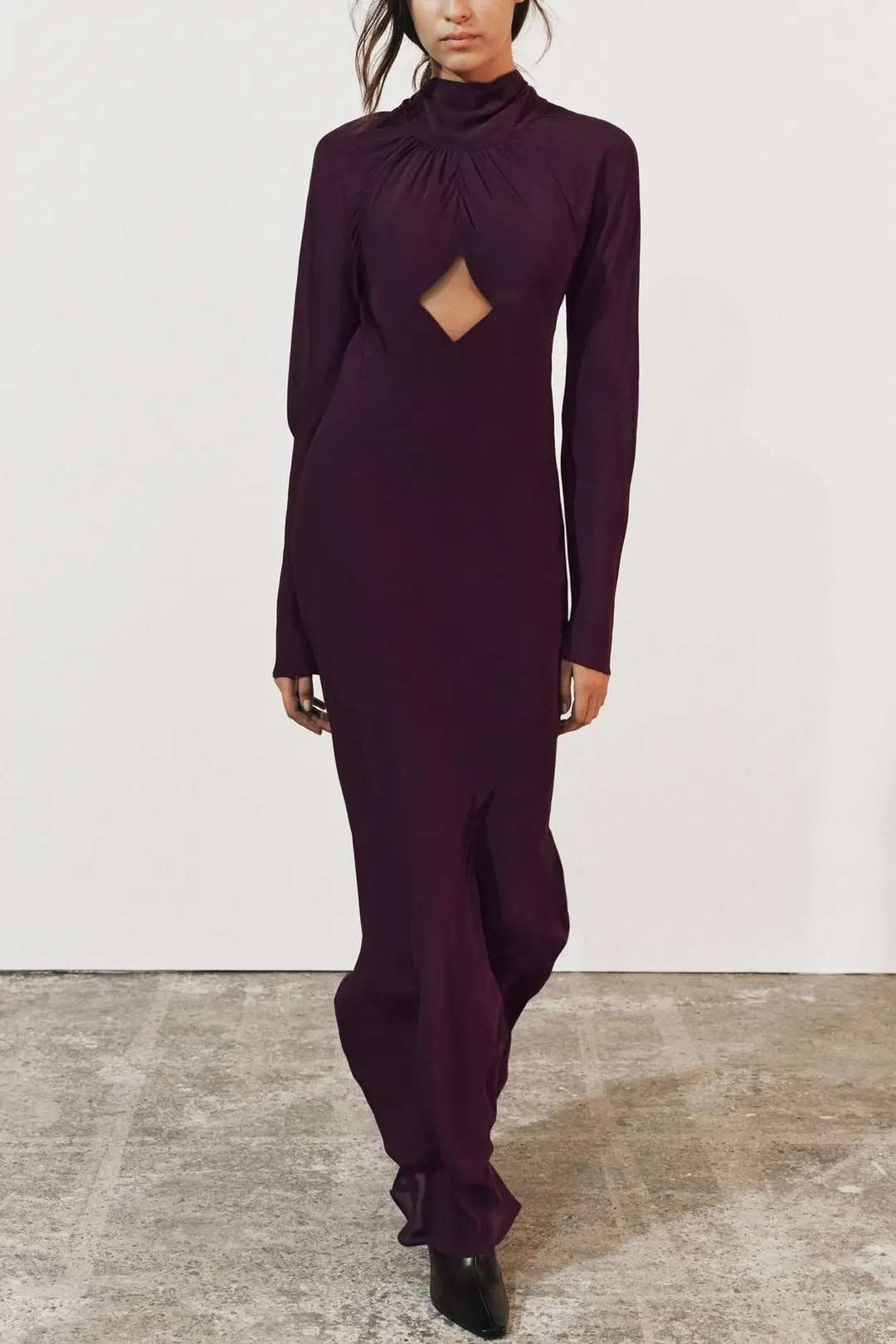 Платье длинное с разрезом ZW Collection, Zara