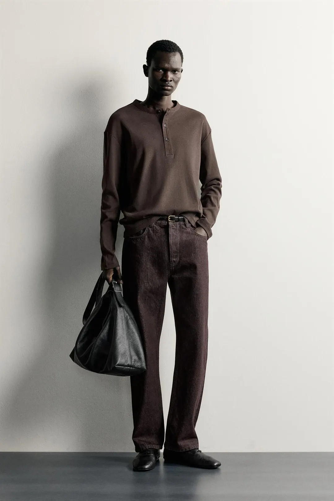 Футболка хенли свободного кроя, Zara
