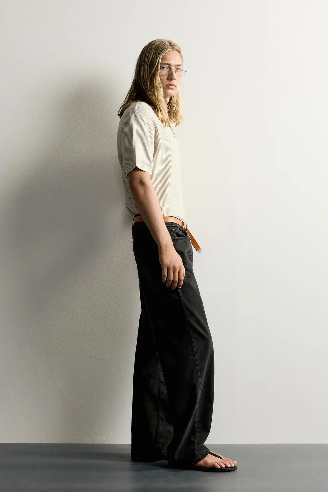 Брюки прямого кроя из лиоцелла и хлопка, Zara