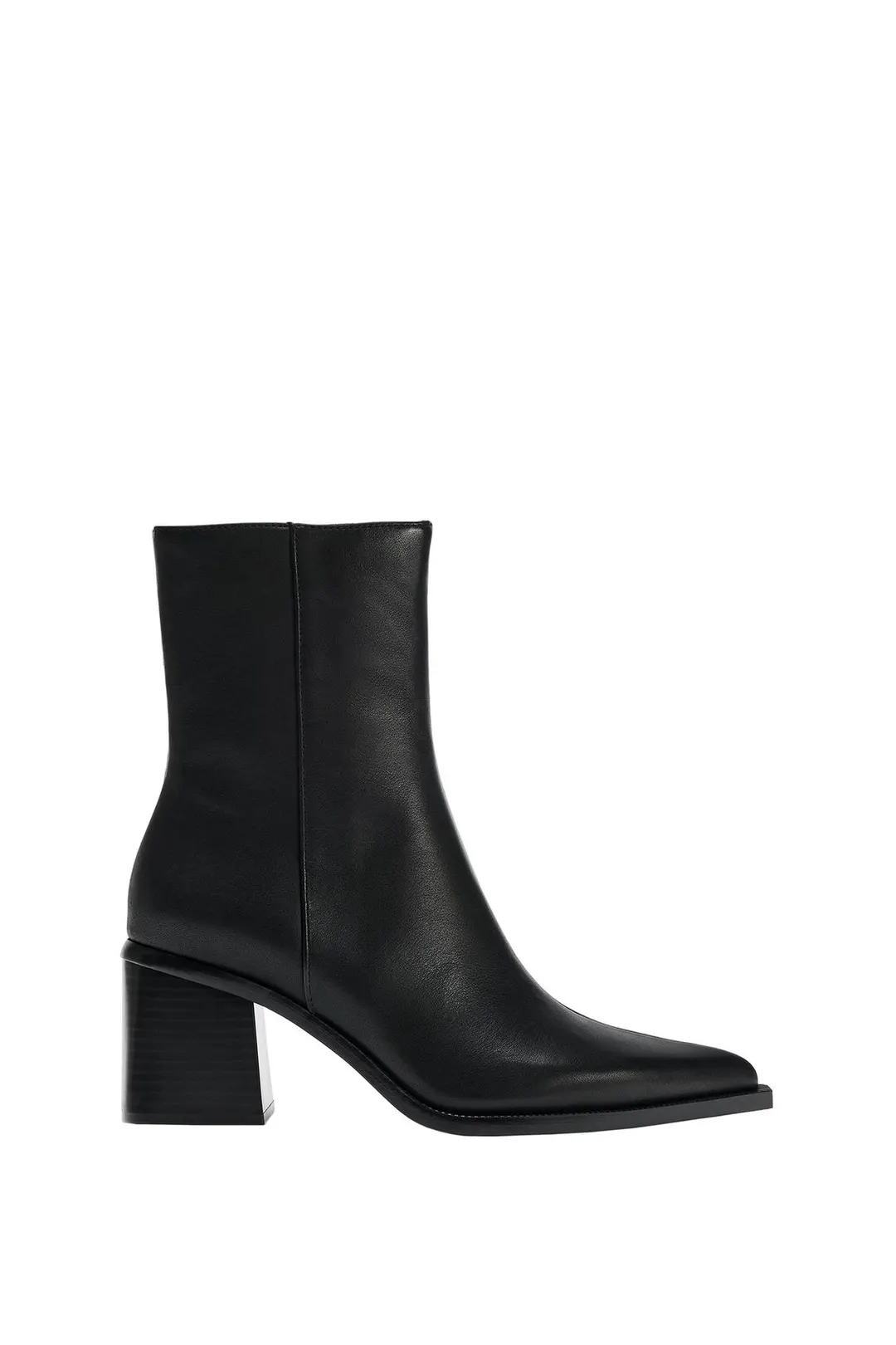 Ботильоны кожаные на каблуке, Zara