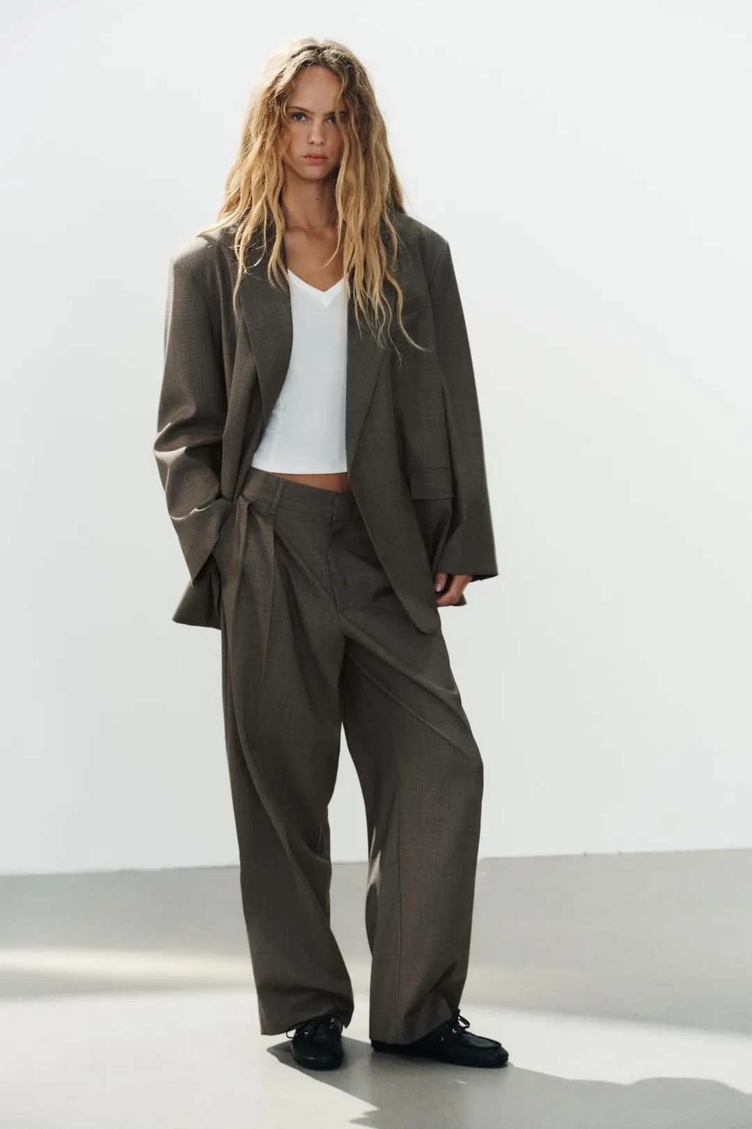 Брюки с двойными складками, Zara