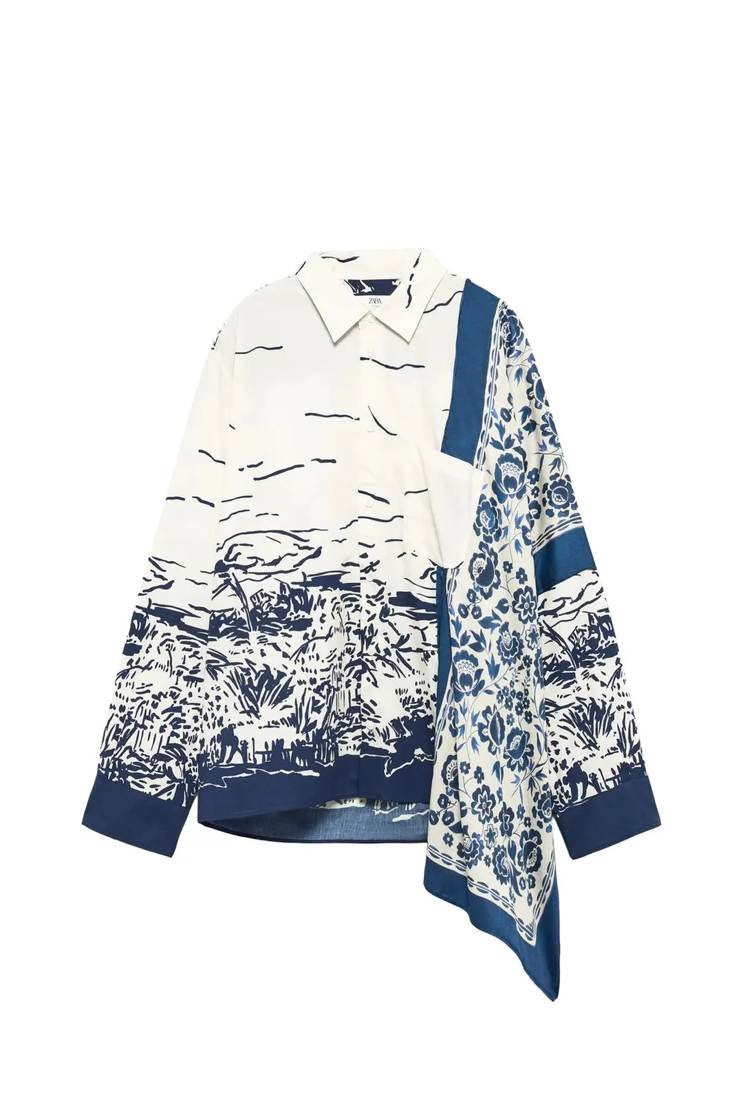 Рубашка оверсайз с принтом Limited Edition, Zara