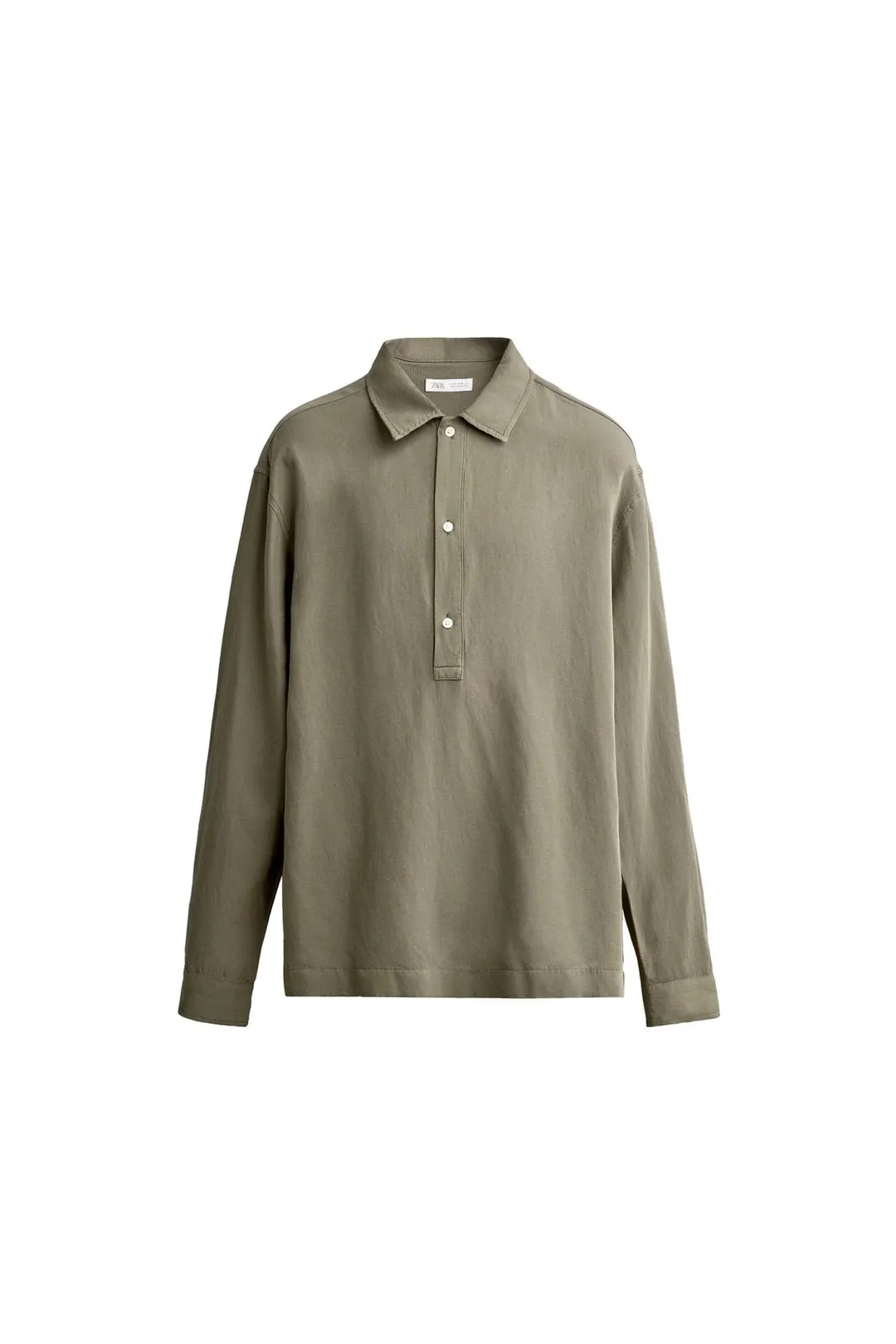 Поло стандартного кроя из вискозы и льна, Zara