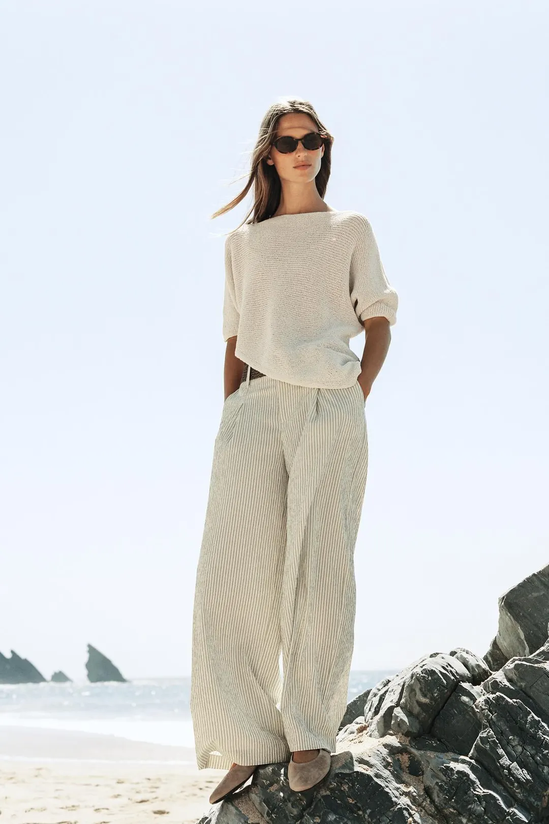 Асимметричный вязаный топ, Zara