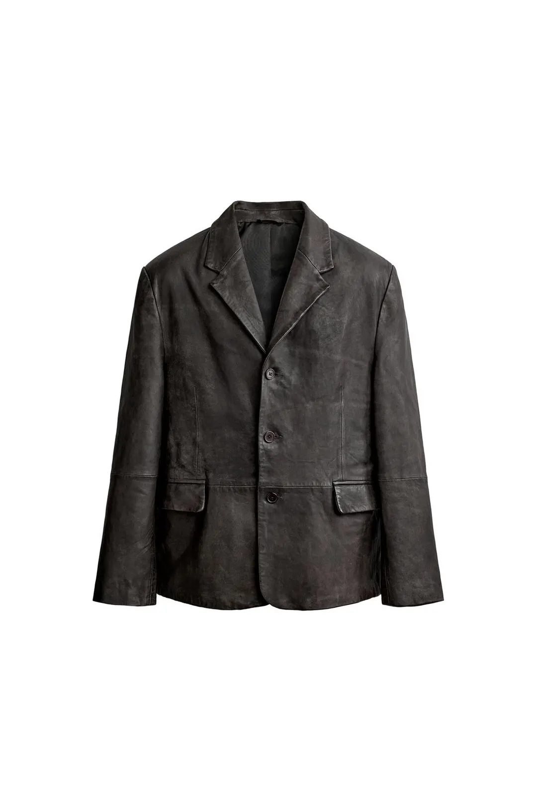 Кожаный блейзер классического кроя, Zara