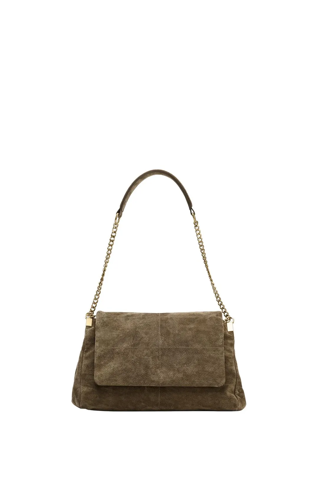 Сумка через плечо из кожи с клапаном, Zara