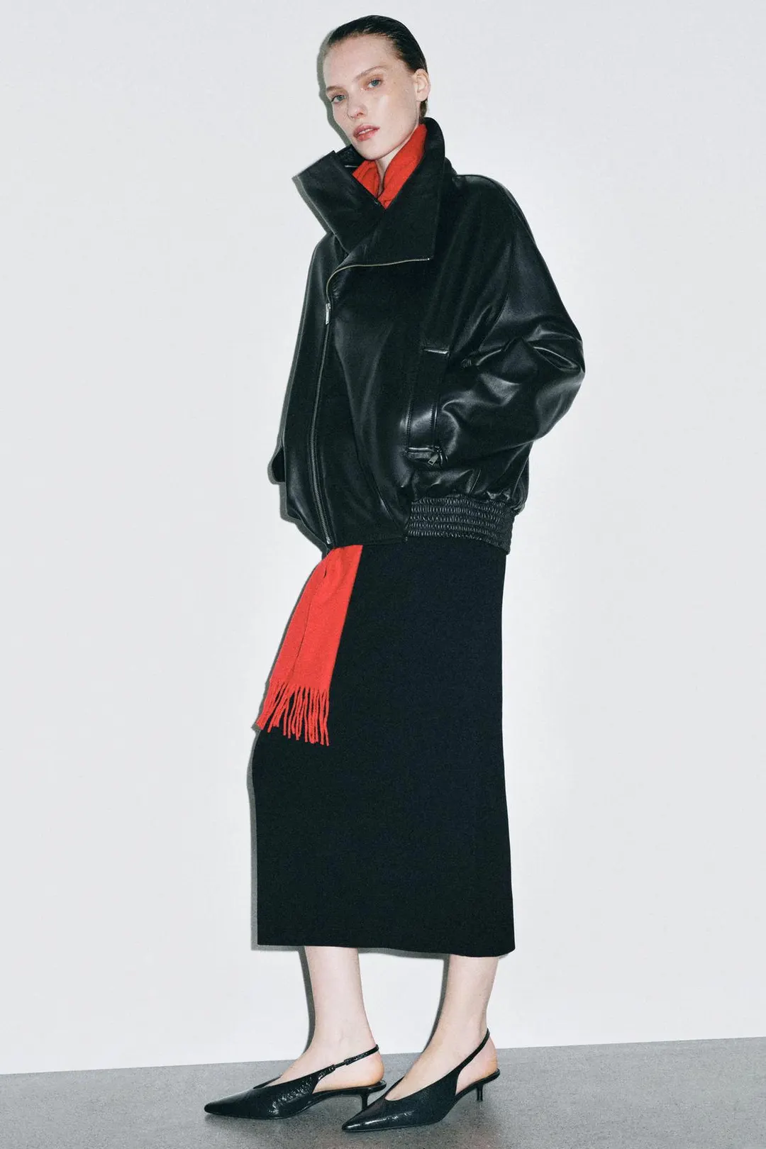 Туфли с открытой пяткой из кожи, Zara