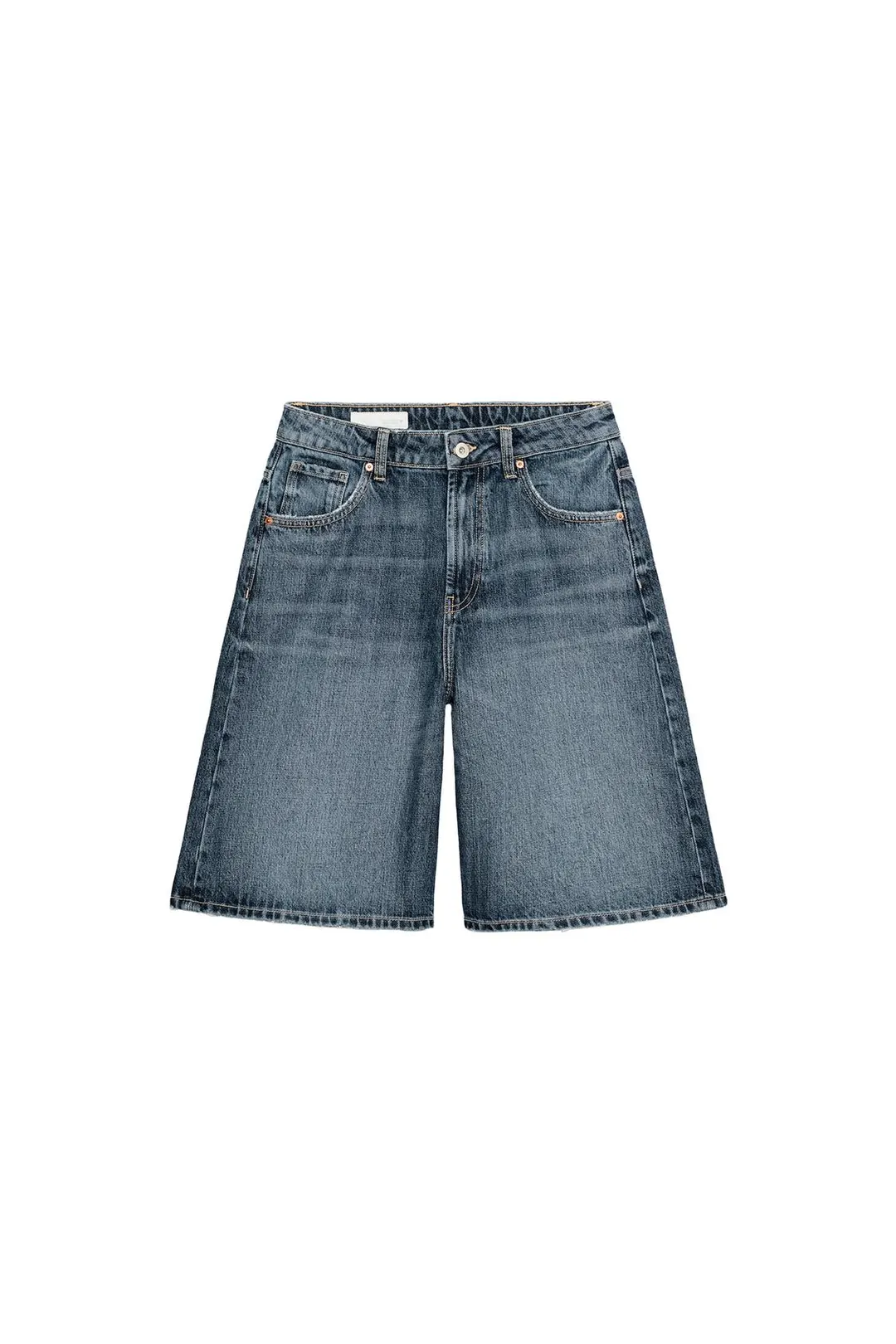 Джинсовые бермуды TRF багги со средней посадкой, Zara