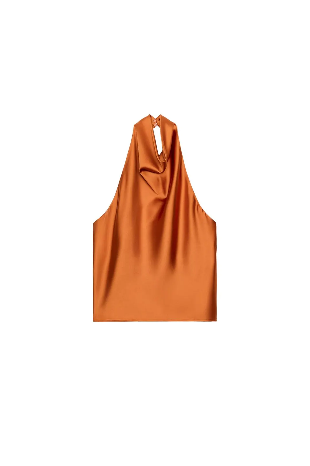 Атласный топ с бретелью халтер, Zara