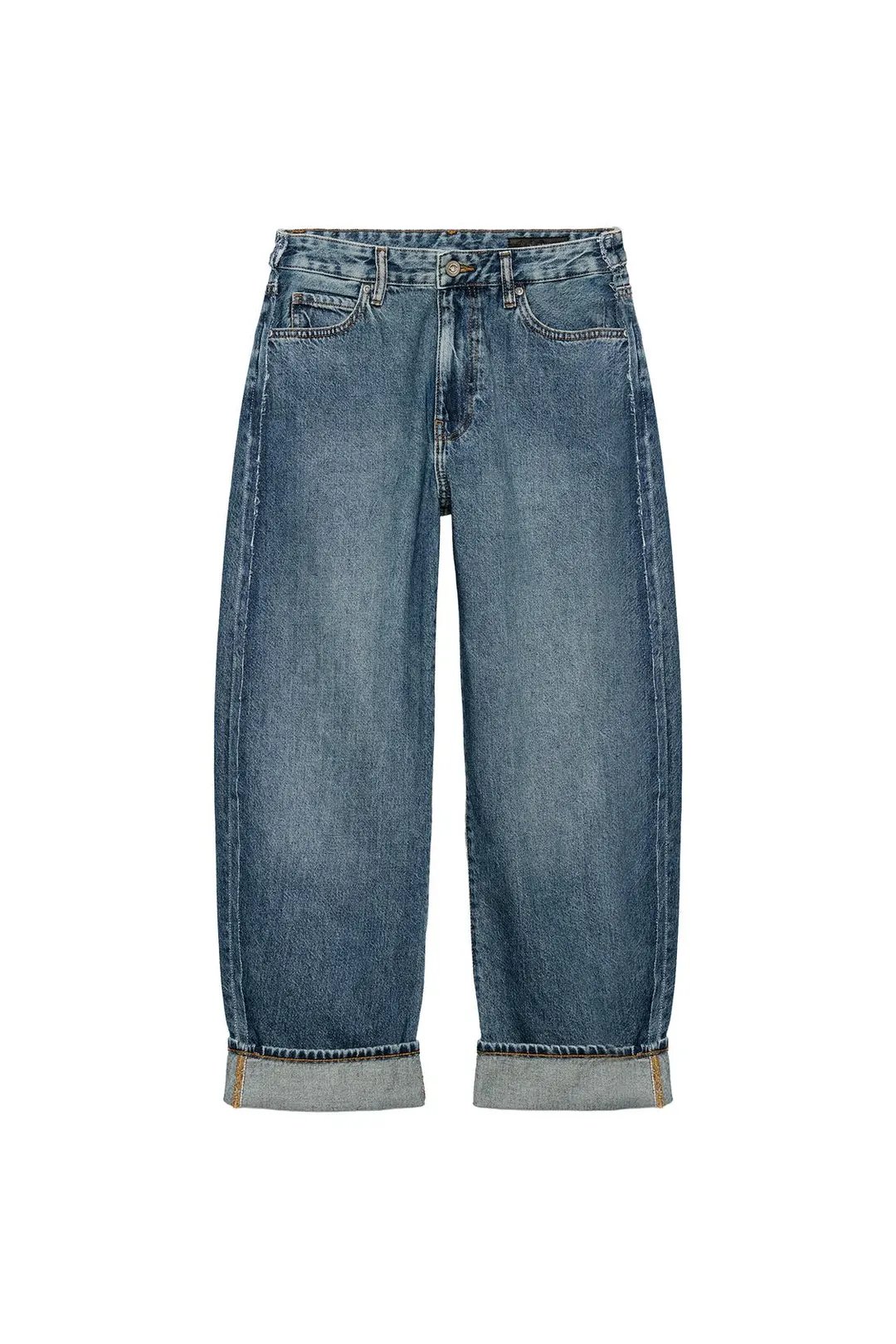 Джинсы-баллоны с отворотами и средней посадкой ZW Collection, Zara
