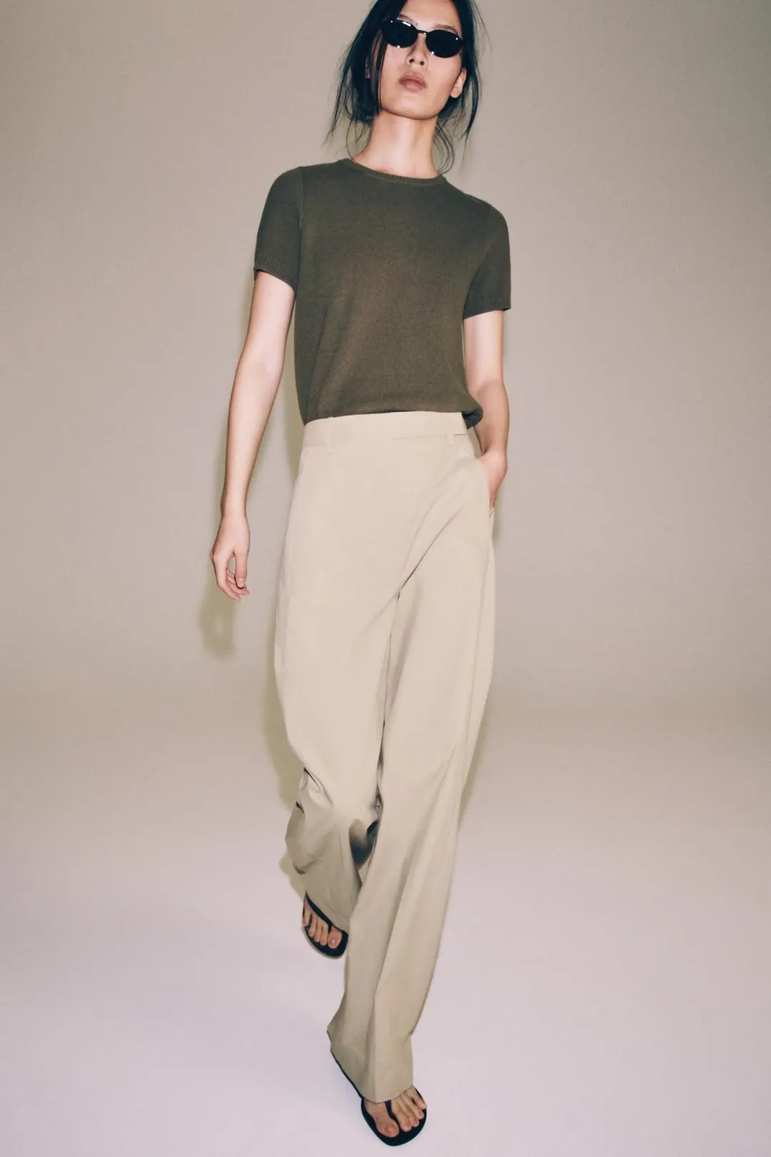 Брюки ZW Collection из поплина, Zara