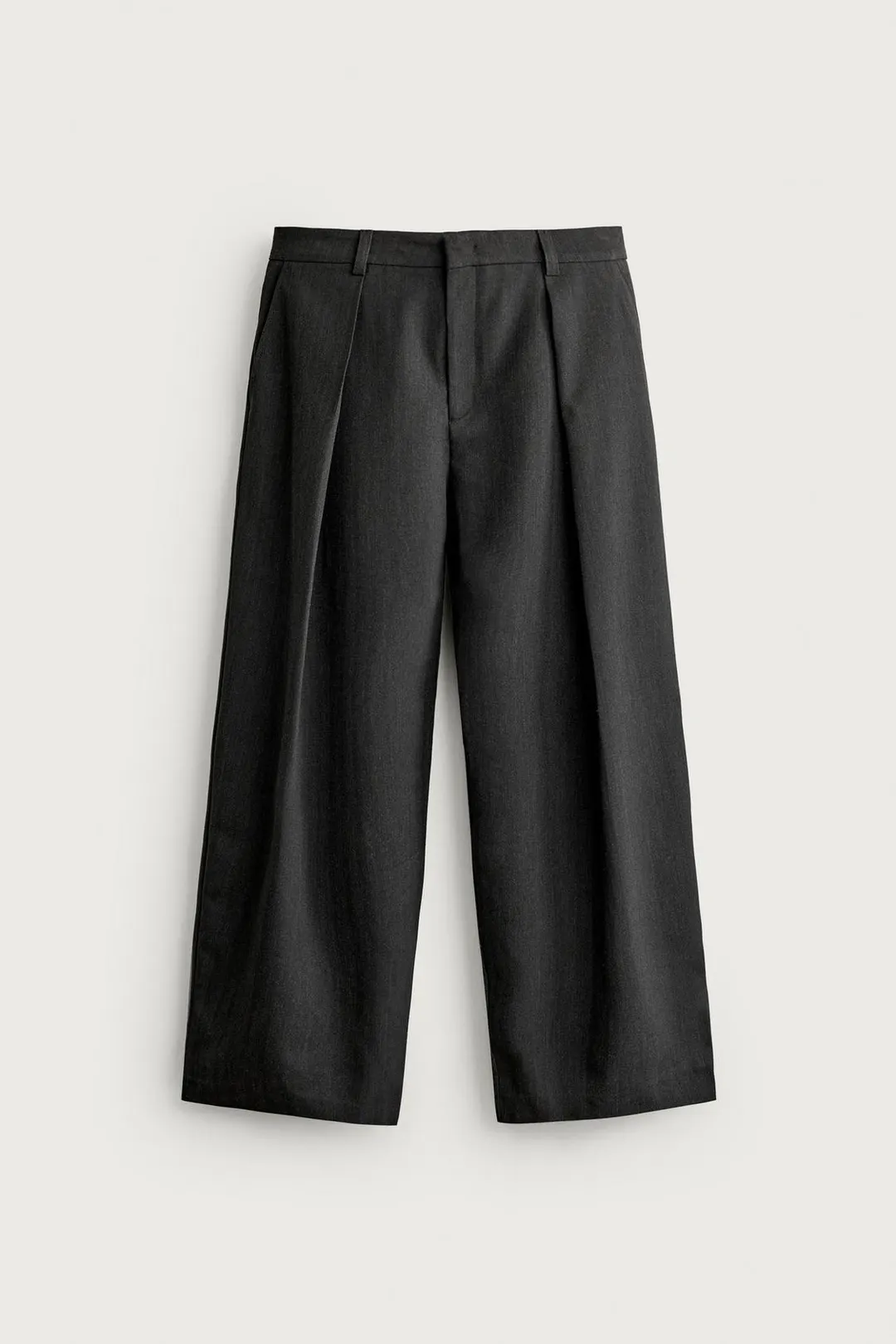 Брюки широкого кроя с встречной складкой, Zara