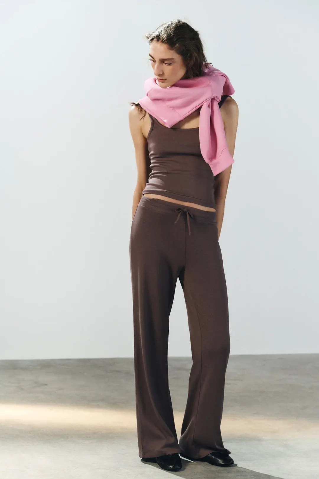 Брюки прямые в рубчик, Zara