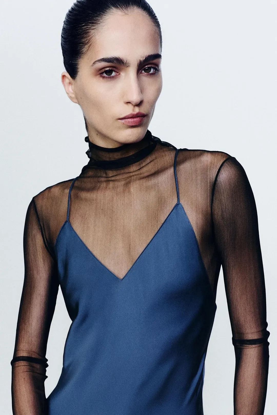 Атласное платье-комбинация ZW Collection, Zara