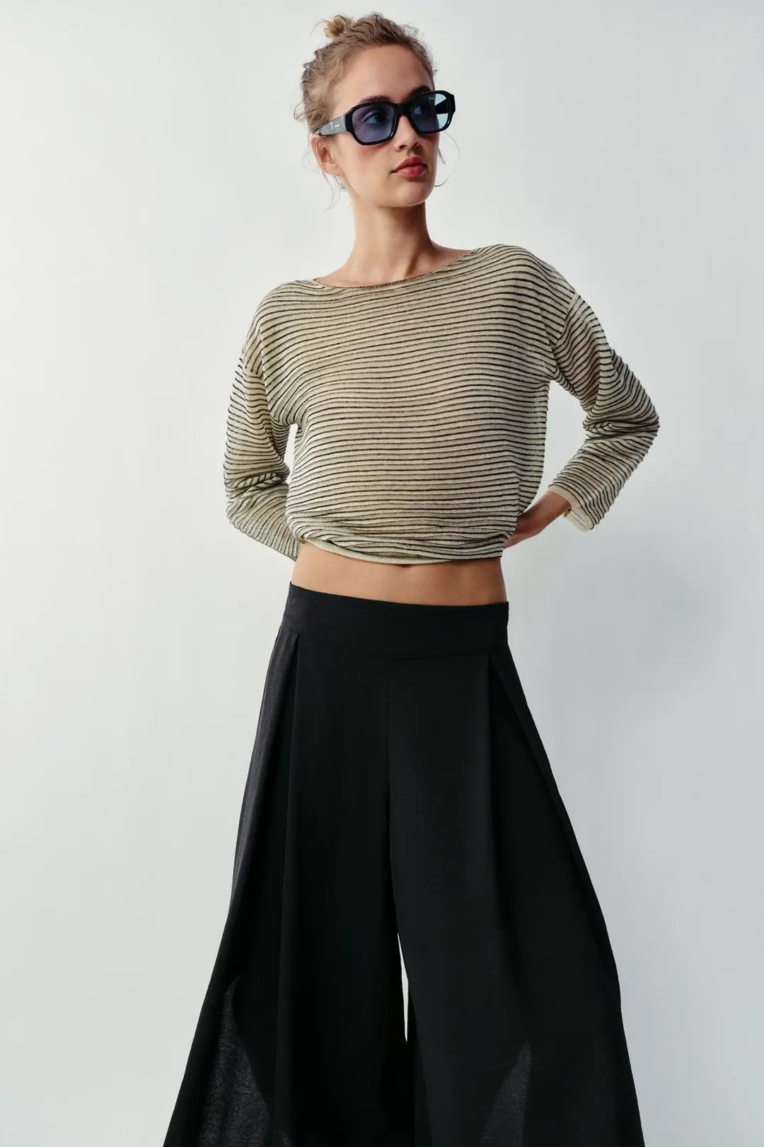 Джемпер тонкой вязки в полоску, Zara