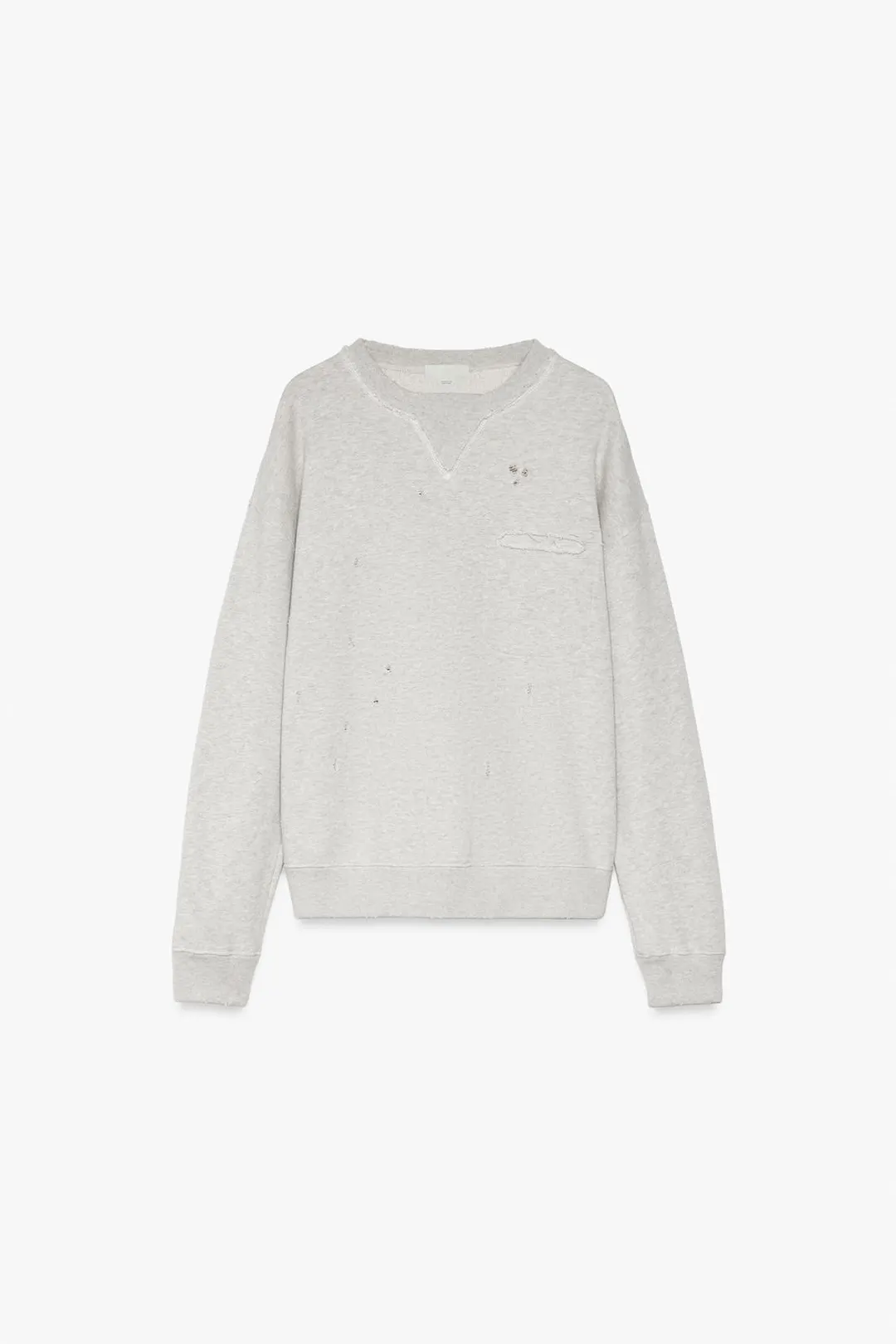 Однотонный свитшот с эффектом потертости и вышивкой, Zara